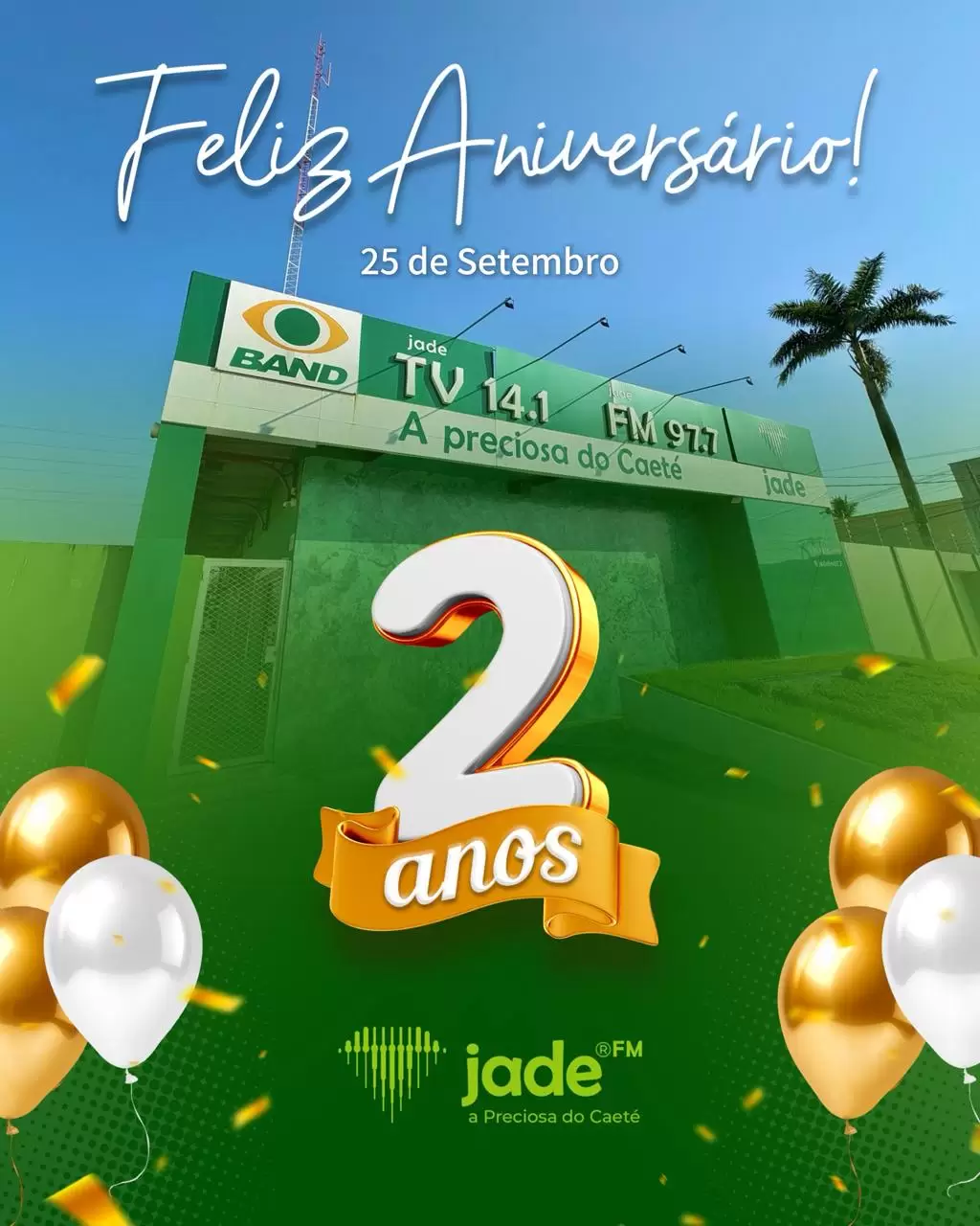 Jade FM 97,7 celebra dois anos de história no ar
